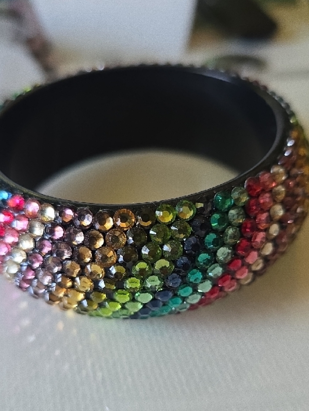 Rhinestone Multicolor Statement Bangle - Picture 4 of 5